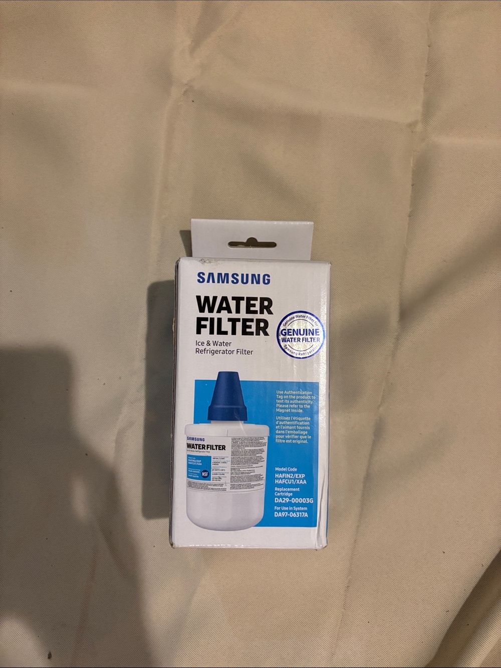 Samsung White Water Filter with Blue Cap